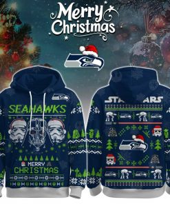 Unisex Seahawks Merry Christmas The Force Edition Hoodie