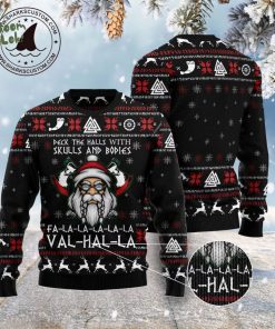 Viking Deck The Halls With Skulls Ugly Christmas Sweater