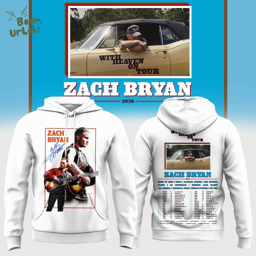 Zach Bryan “With Heaven On Tour” 2026 Collection W Hoodie Zach Bryan “With Heaven On Tour” 2026 Collection W Hoodie
