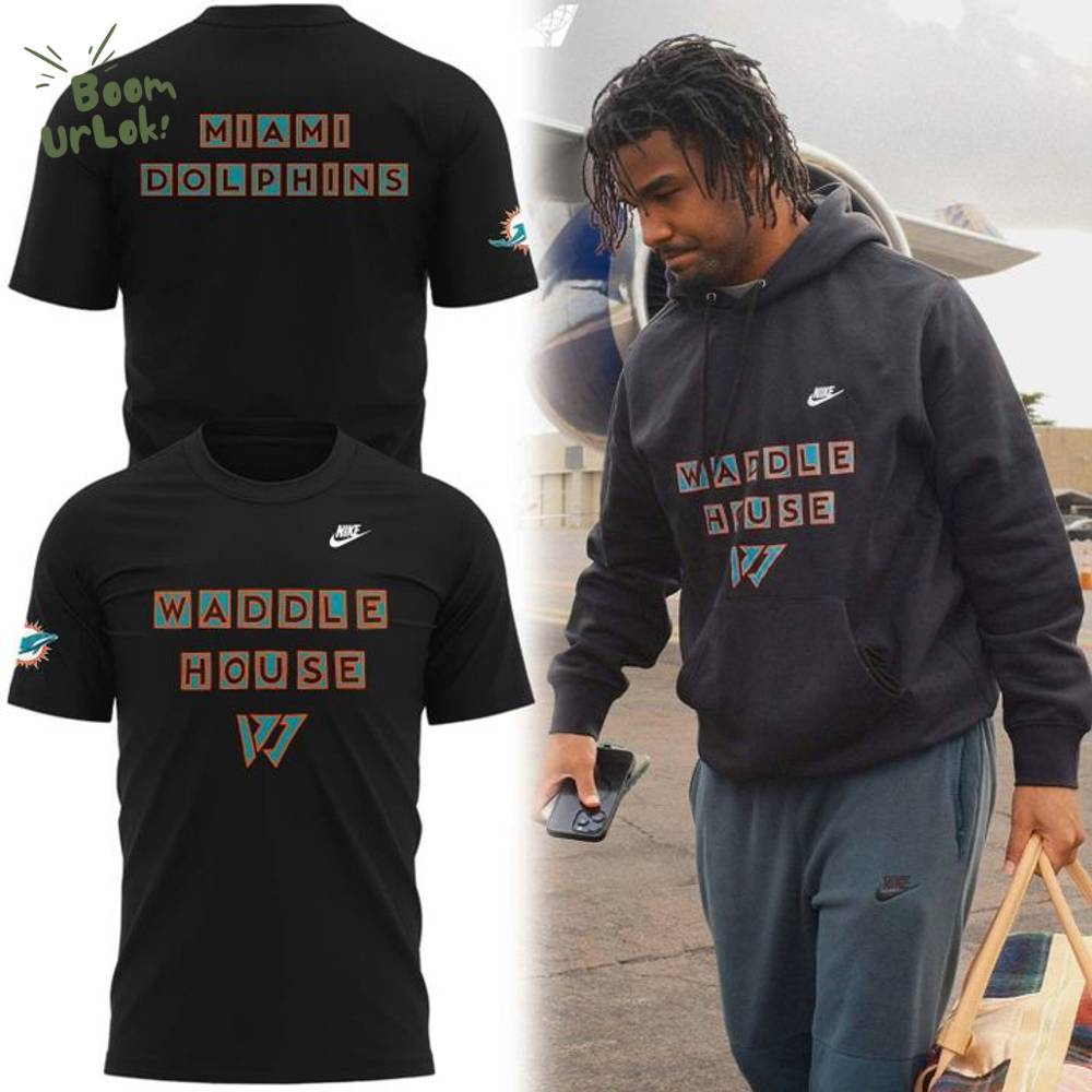 2025 "WADDLE HOUSE" Miami Dolphins Collection Black T-Shirt 2025 "WADDLE HOUSE" Miami Dolphins Collection Black T-Shirt
