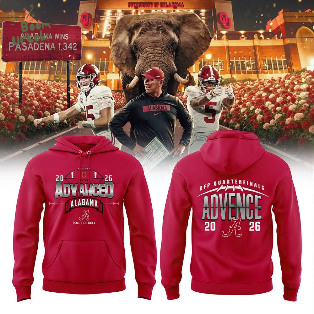 Alabama WAY BACK TO ADVANCE Red Hoodie Alabama WAY BACK TO ADVANCE Red Hoodie