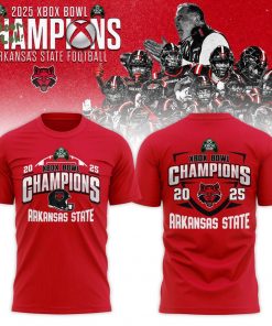 Arkansas State Red Wolves 2025 Xbox Bowl Champions Combo T-shirt