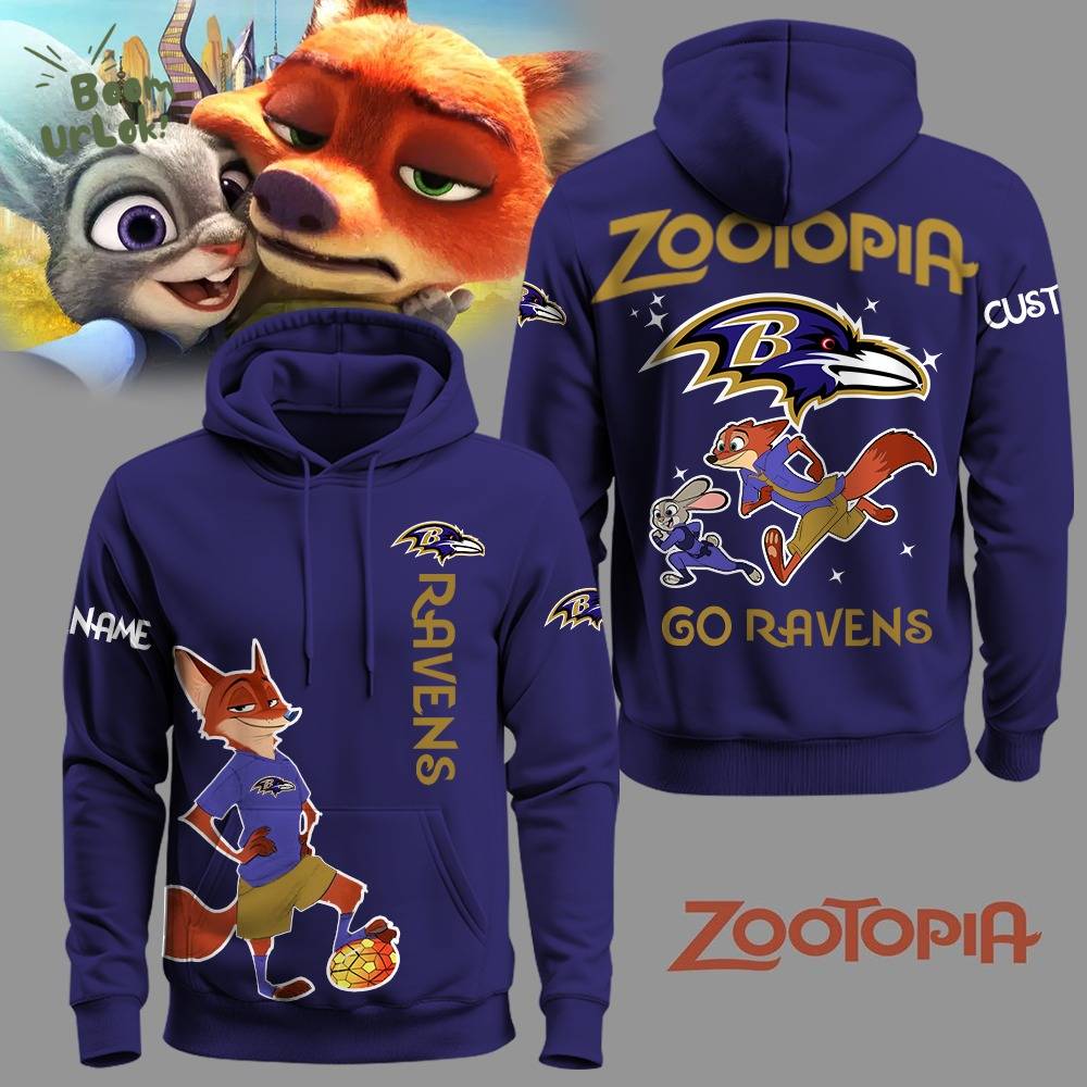 Baltimore Ravens Football Zootopia Hoodie 2025 Limited Edition-3D Unisex Hoodie Baltimore Ravens Football Zootopia Hoodie 2025 Limited Edition-3D Unisex Hoodie
