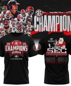 Black Georgia Bulldogs 2025 SEC Football Champions Locker Room T-Shirt