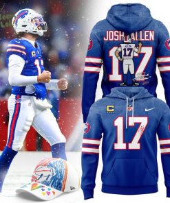 Buffalo Bills Josh Allen 17 Blue Hoodie