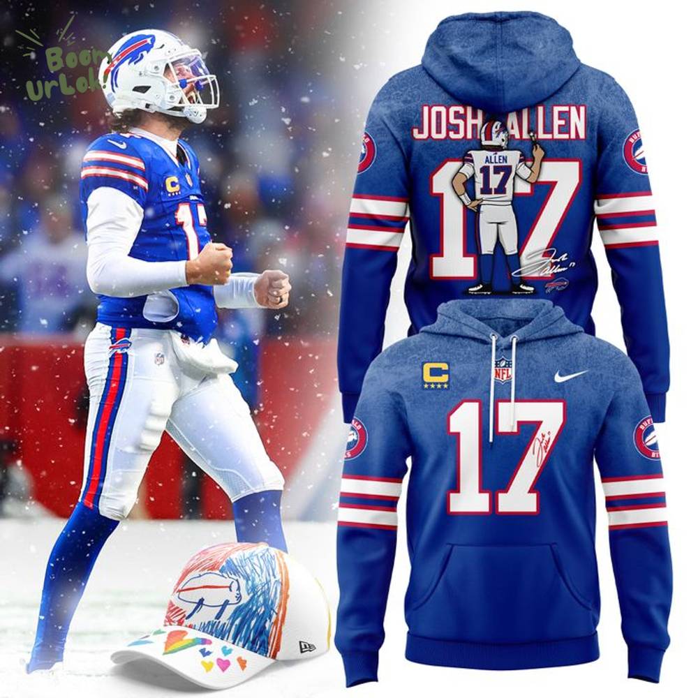 Buffalo Bills Josh Allen 17 Blue Hoodie Buffalo Bills Josh Allen 17 Blue Hoodie