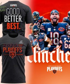 Chicago Bears Heather Charcoal 2025 NFL Playoffs Ready T-Shirt