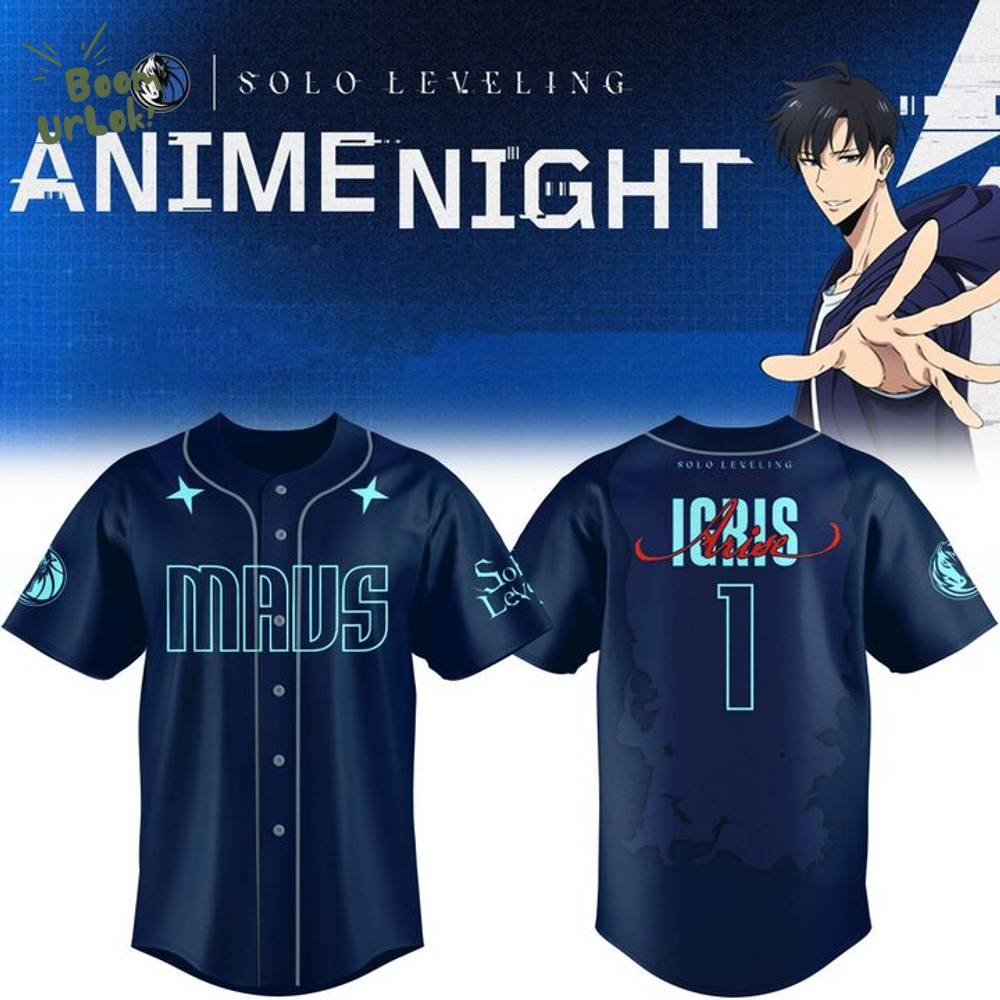 Dallas Mavericks Anime Night Solo Leveling Baseball Jersey. Dallas Mavericks Anime Night Solo Leveling Baseball Jersey.