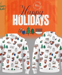 Denver Broncos Happy Holidays 2025 X-Mas Hoodie-3D Unisex Hoodie