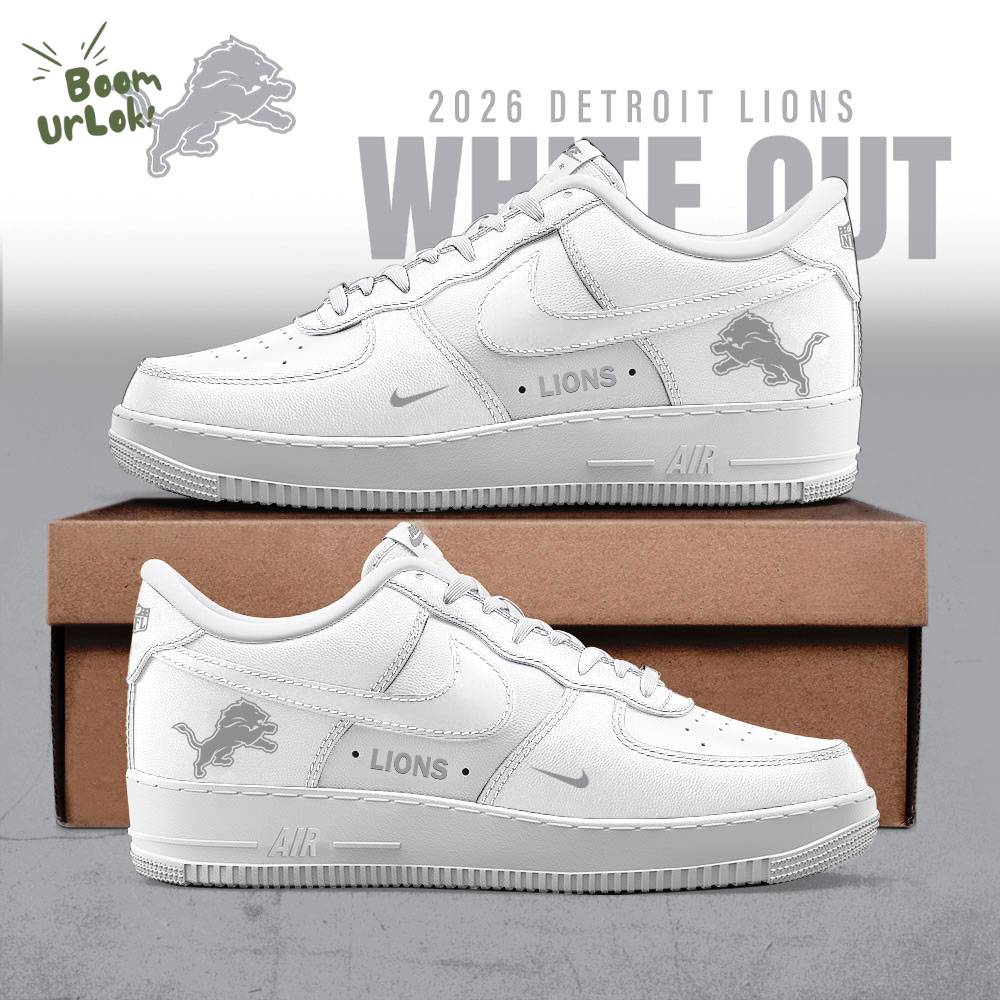 Detroit Lions White Out Limited Edition AF1 Sneakers Detroit Lions White Out Limited Edition AF1 Sneakers