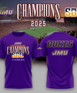JMU Football 2025 SBC Champs Tshirt