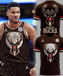 Limited Edition Milwaukee Bucks Christmas Night Tshirt 2025