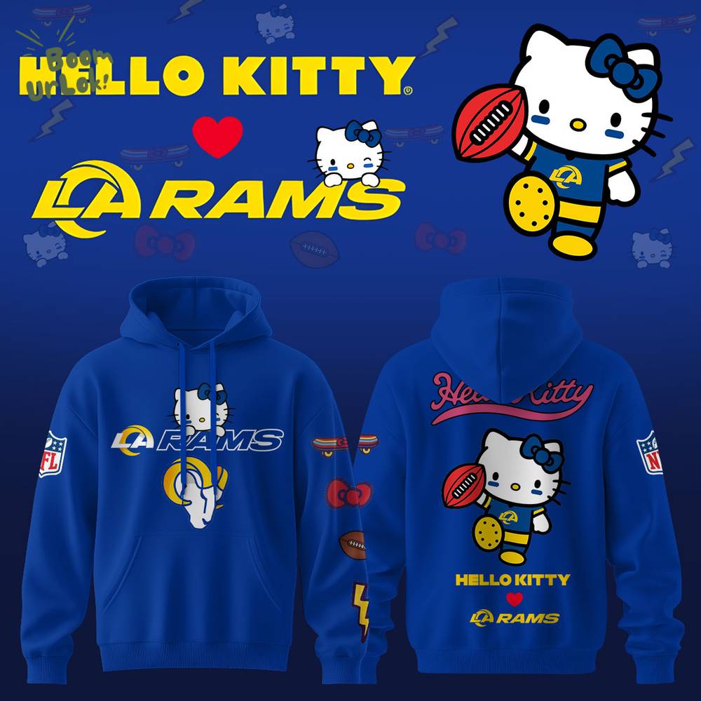 Los Angeles Rams x Hello Kitty Limited Blue Hoodie Los Angeles Rams x Hello Kitty Limited Blue Hoodie