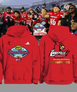 Louisville Football – WE ARE CHAMPIONS 2025 Red Hoodie