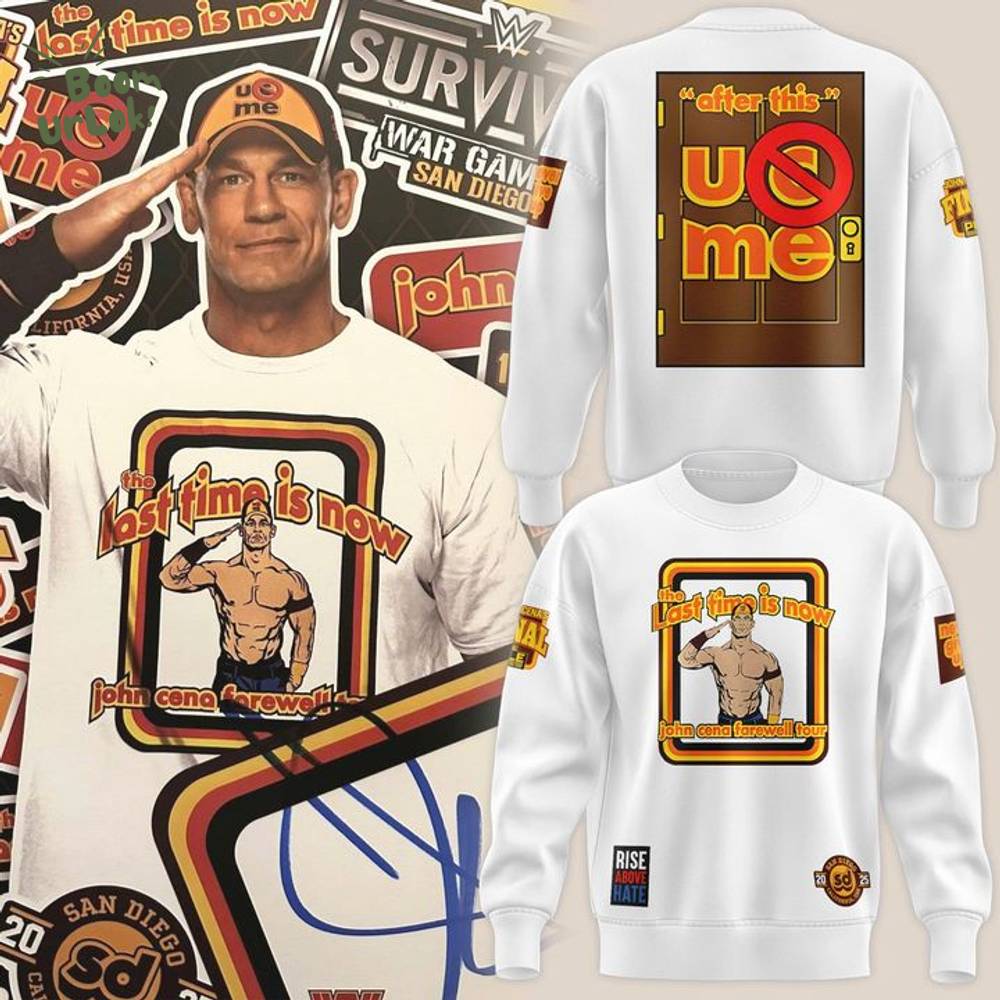 Men's White John Cena Farewell Tour 2025 San Diego Sweatshirt Men's White John Cena Farewell Tour 2025 San Diego Sweatshirt