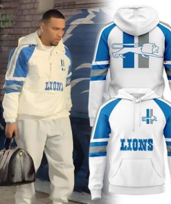 Men’s White/Blue Detroit Lions Thursday Night Lights Hoodie