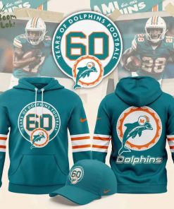 Miami Dolphins 60th Anniversary Celebration Hoodie 2025