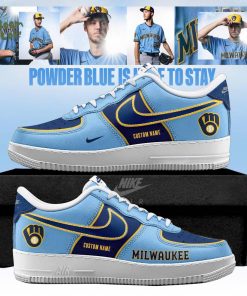Milwaukee Brewers 2026 Powder Blue Custom AF1 Sneakers
