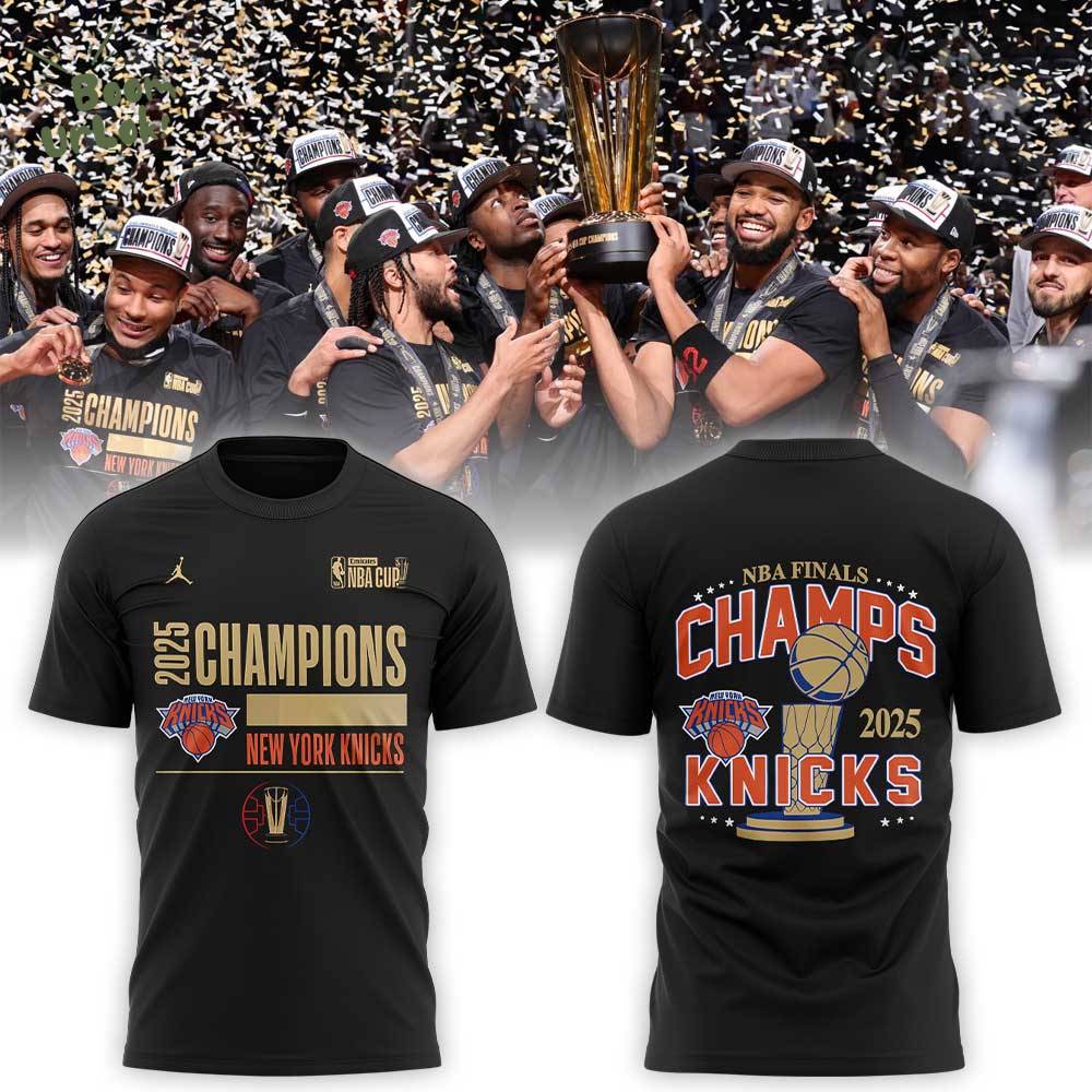 NY Knicks Emirates NBA Cup 2025 Champions Black Shirt NY Knicks Emirates NBA Cup 2025 Champions Black Shirt