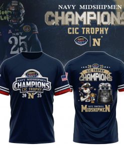 Navy Midshipmen – Back-to-Back CIC Trophy Champions 2025 Shirt