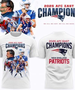 New England Patriots 2025 AFC East Champions T-Shirt Limited Edition