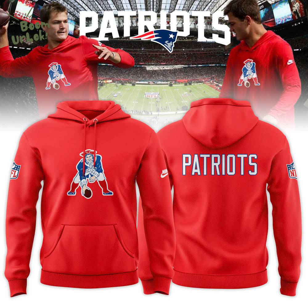 New England Patriots Classic Logo Hoodie – Red New England Patriots Classic Logo Hoodie – Red