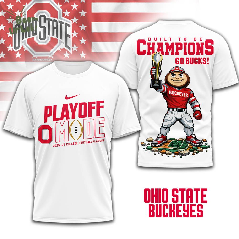 Ohio State Buckeyes | Premium NCAA Built to Be Champions 3D T-Shirt Ohio State Buckeyes | Premium NCAA Built to Be Champions 3D T-Shirt