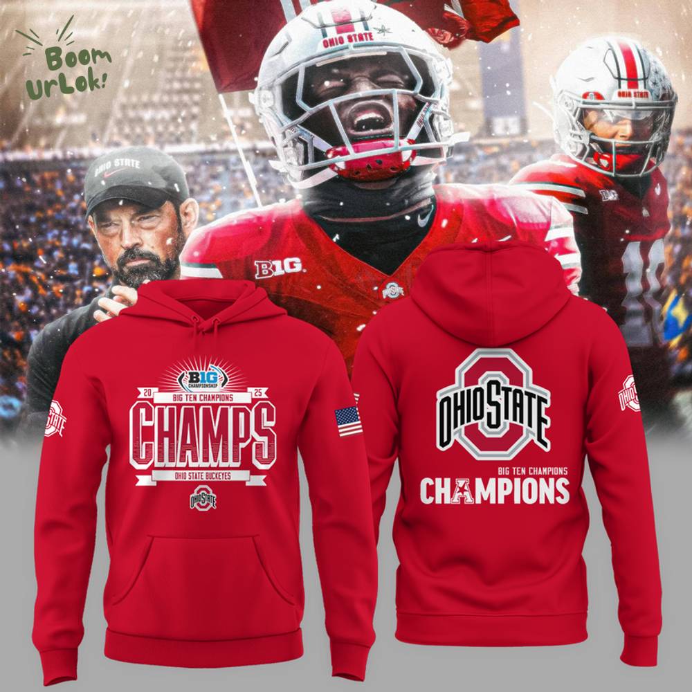 Ohio State Buckeyes Red Hoodie- We Are Champions 2025 Ohio State Buckeyes Red Hoodie- We Are Champions 2025
