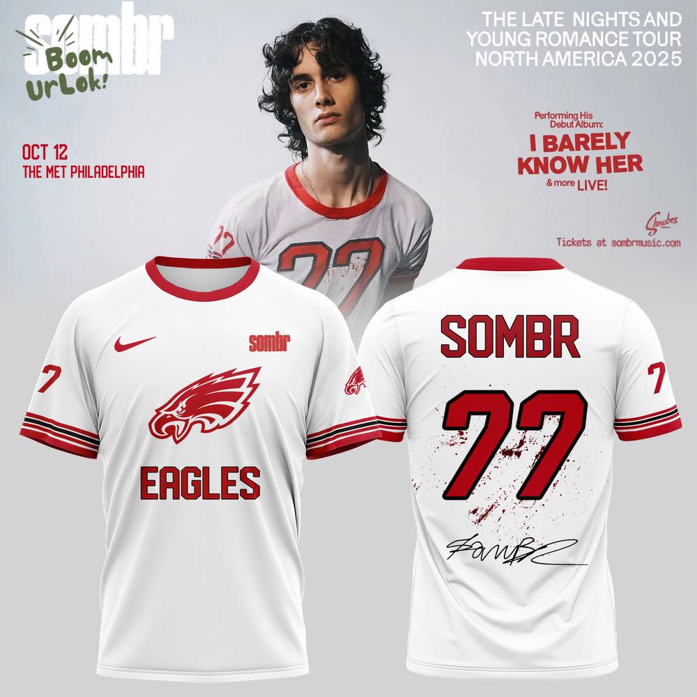 Philadelphia Eagles X Sombr – The Late Nights & Young Romance Tour Merch Philadelphia Eagles X Sombr – The Late Nights & Young Romance Tour Merch