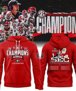 Red Georgia Bulldogs 2025 SEC Football Champions Locker Room Hoodie