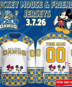 Roanoke Rail Yard Dawgs 2025 Mickey Mouse & Friends New Hockey Jersey