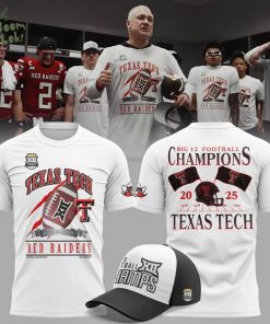 Texas Tech Football Big 12 Football Champions T-shirt 2025 – White