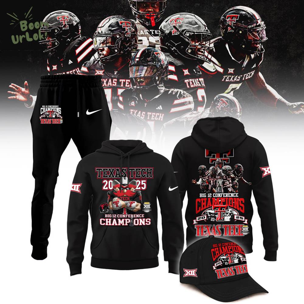 Texas Tech Red Raiders 2025 CHAMPIONS Big12 Football Combo Hoodie Texas Tech Red Raiders 2025 CHAMPIONS Big12 Football Combo Hoodie