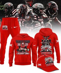 Texas Tech Red Raiders 2025 CHAMPIONS Big12 Football Combo Red Hoodie