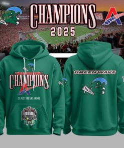 Tulane Football 2025 American Conference Champs Hoodie