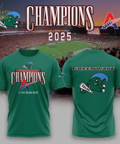 Tulane Football 2025 American Conference Champs Tshirt