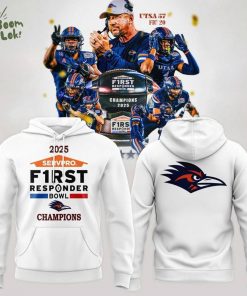 UTSA Roadrunners football 2025 First Responder Bowl Champs Hoodie – White