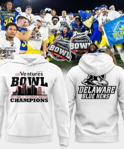 Unisex White Delaware Football 68 Ventures Bowl Bowl Champions Hoodie