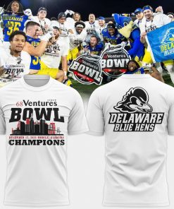 Unisex White Delaware Football 68 Ventures Bowl Bowl Champions T-shirt