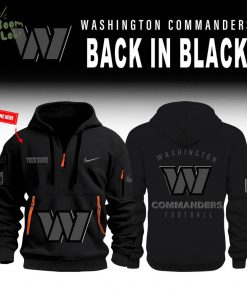 Washington Commanders Back In Black Half Zip Hoodie