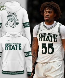 White Michigan State Spartans Basketball Retro Uniform Hoodie – Limited Edition