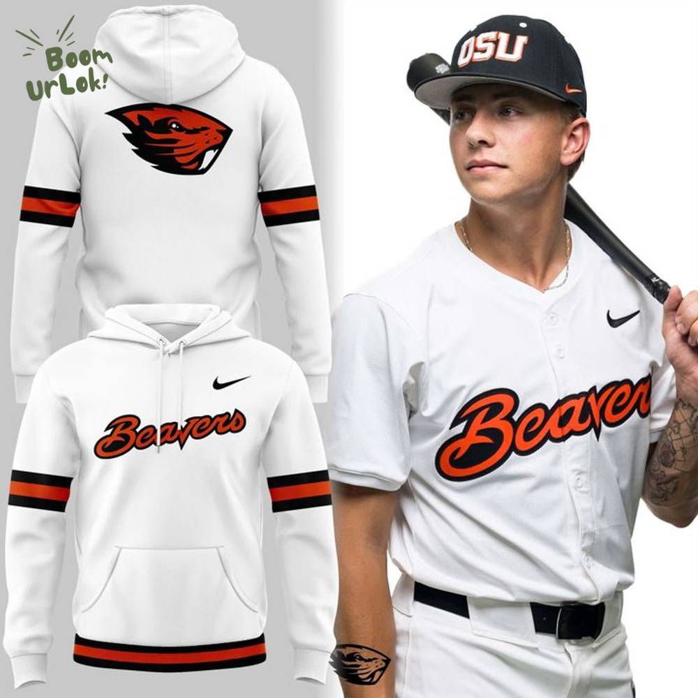 White Oregon State Beavers Baseball Classic Wordmark Hoodie - Special Edition White Oregon State Beavers Baseball Classic Wordmark Hoodie - Special Edition