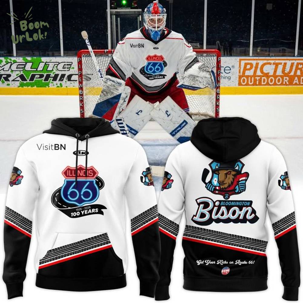 Bloomington Bison Honoring The Centennial Of Route 66 Hoodie Bloomington Bison Honoring The Centennial Of Route 66 Hoodie