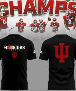 INDIANA HOOS 🏈 Rose Bowl x Peach Bowl Champs Black TShirt