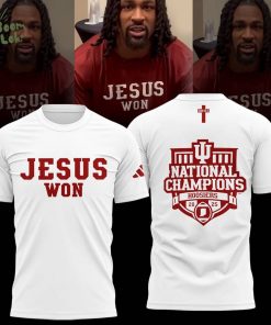 Indiana Hoosiers ” Jesus Won” 2026 National Champions Limited Edition W Shirt