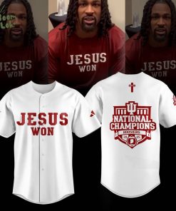 Indiana Hoosiers ” Jesus Won” 2026 National Champions Limited W Jersey