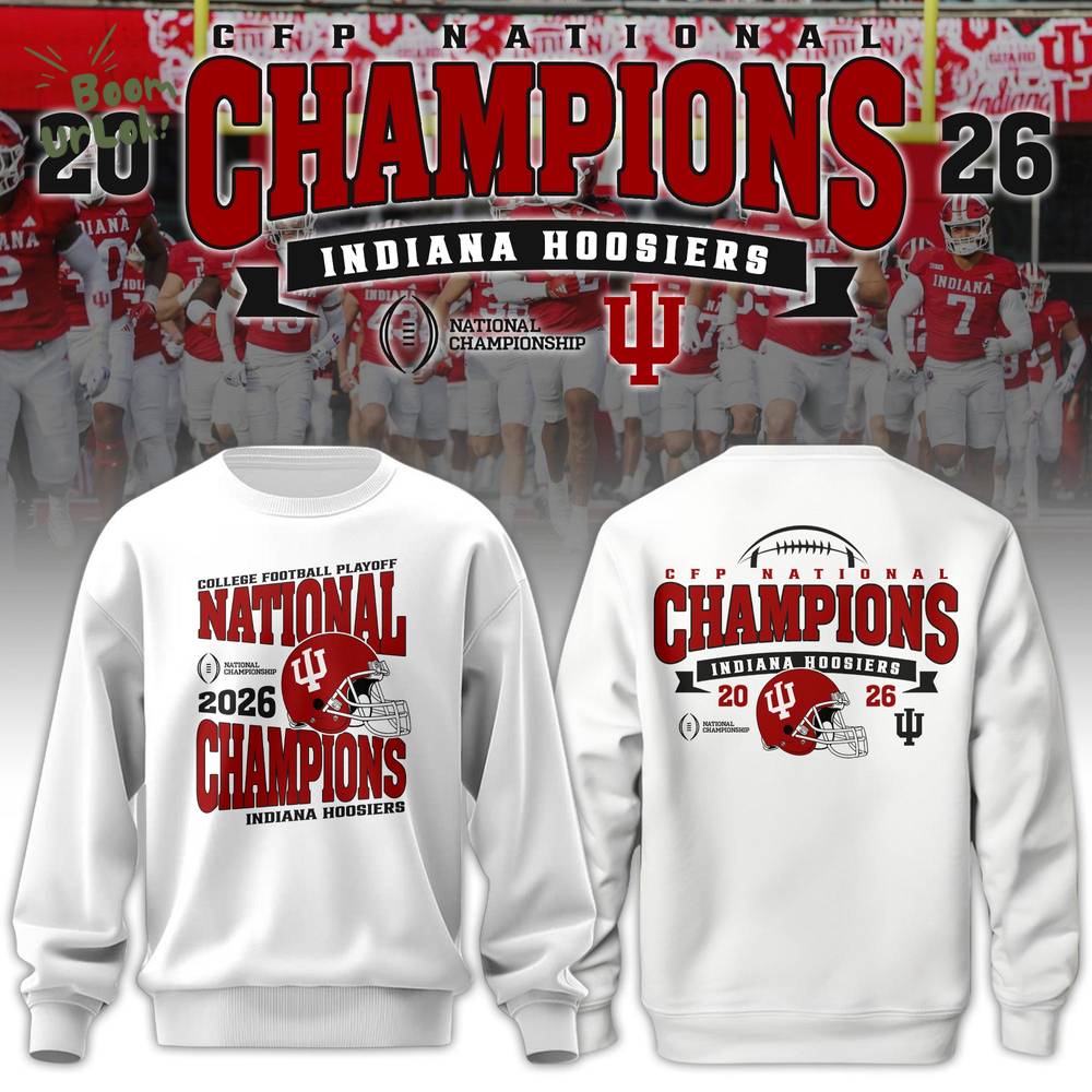 Indiana Hoosiers National Champions 2025/26 Sweatshirt White Limited Edition Indiana Hoosiers National Champions 2025/26 Sweatshirt White Limited Edition