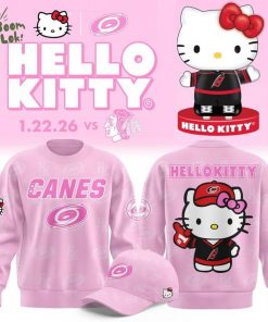 Limited Edition Carolina Hurricanes ” Hello Kitty Night ” 2026 SWEATSHIRT