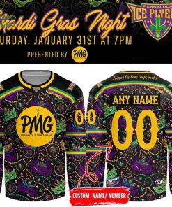 Limited Edition Pensacola Ice Flyers 2026 Mardi Gras Night Jersey