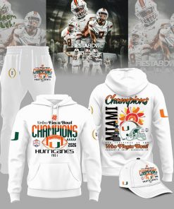 Miami Hurricanes College Football Playoff 2025 Fiesta Bowl Champions Combo W Hoodie
